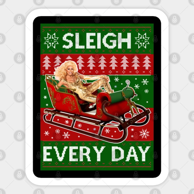 Sleigh Everyday RuPaul Christmas Knit Sticker by joeysartworld